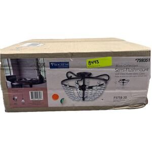 Progress Lighting Bliss 17in W Antique Bronze Clear Glass Semi-Flush Mount Light